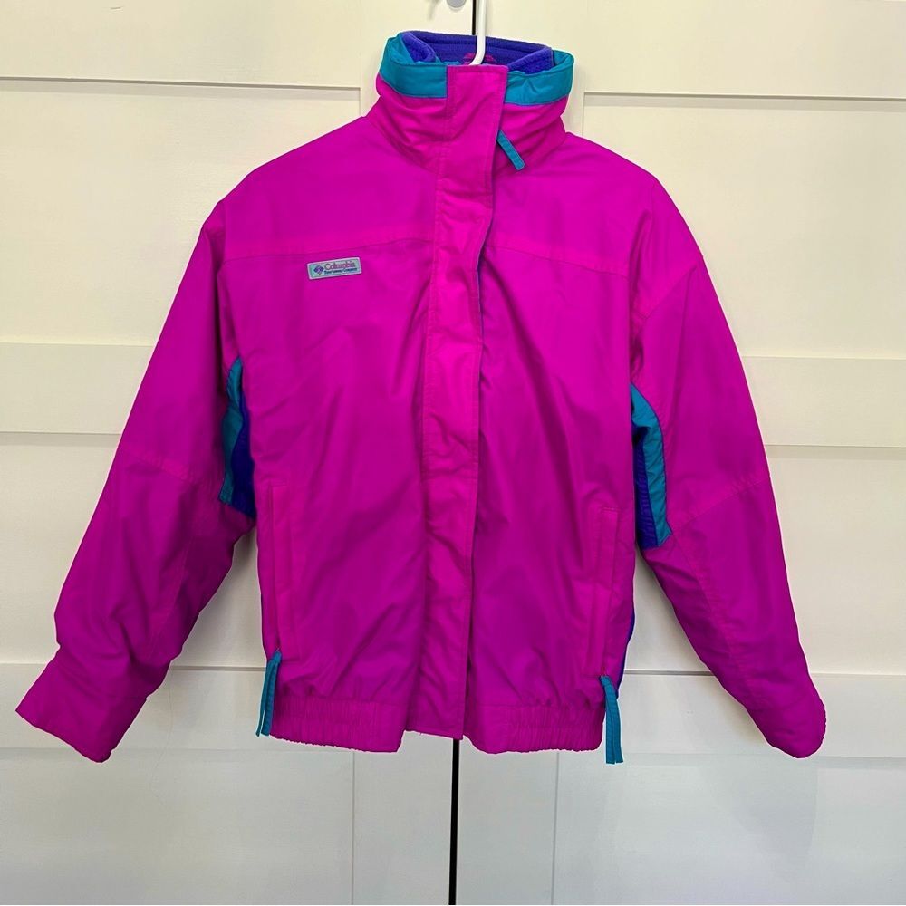 Columbia Women's Ski Jacket Pink with Teal Accents